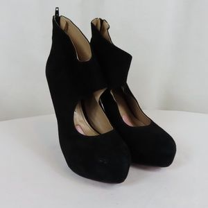 Paris Hilton Black Suede Platform Heels Sz. 9M